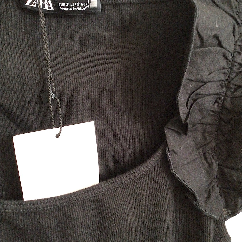 Zara Ribbed Ruffled Bodysuit - Picture 10 of 10